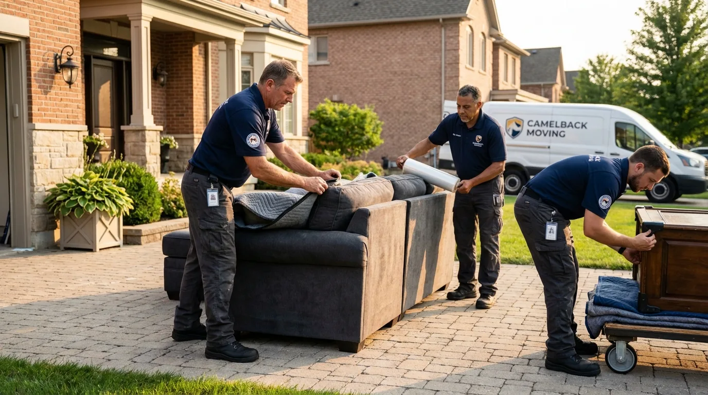 Large estate moving crew wrapping furniture in Hardeeville, SC