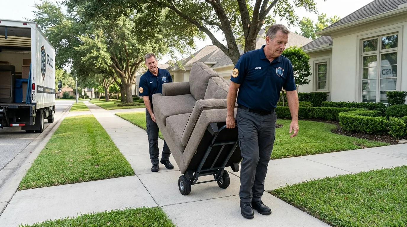 Local residential moving crew loading furniture in Hardeeville, SC